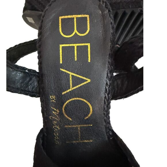 Beach by Matisse Black Jute Platform Sandals Size 8 - Picture 10 of 11